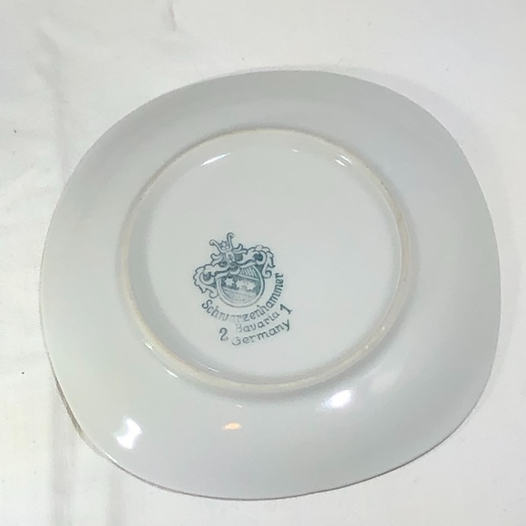 VINTAGE SCHWARZENHAMMER BAVERIA GERMANY FLORAL PLATES - SET OF 2 - Picture 10 of 15